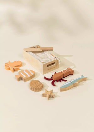 Wooden Seafood Playset