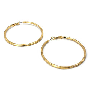 50mm Hammered Hoop Earrings