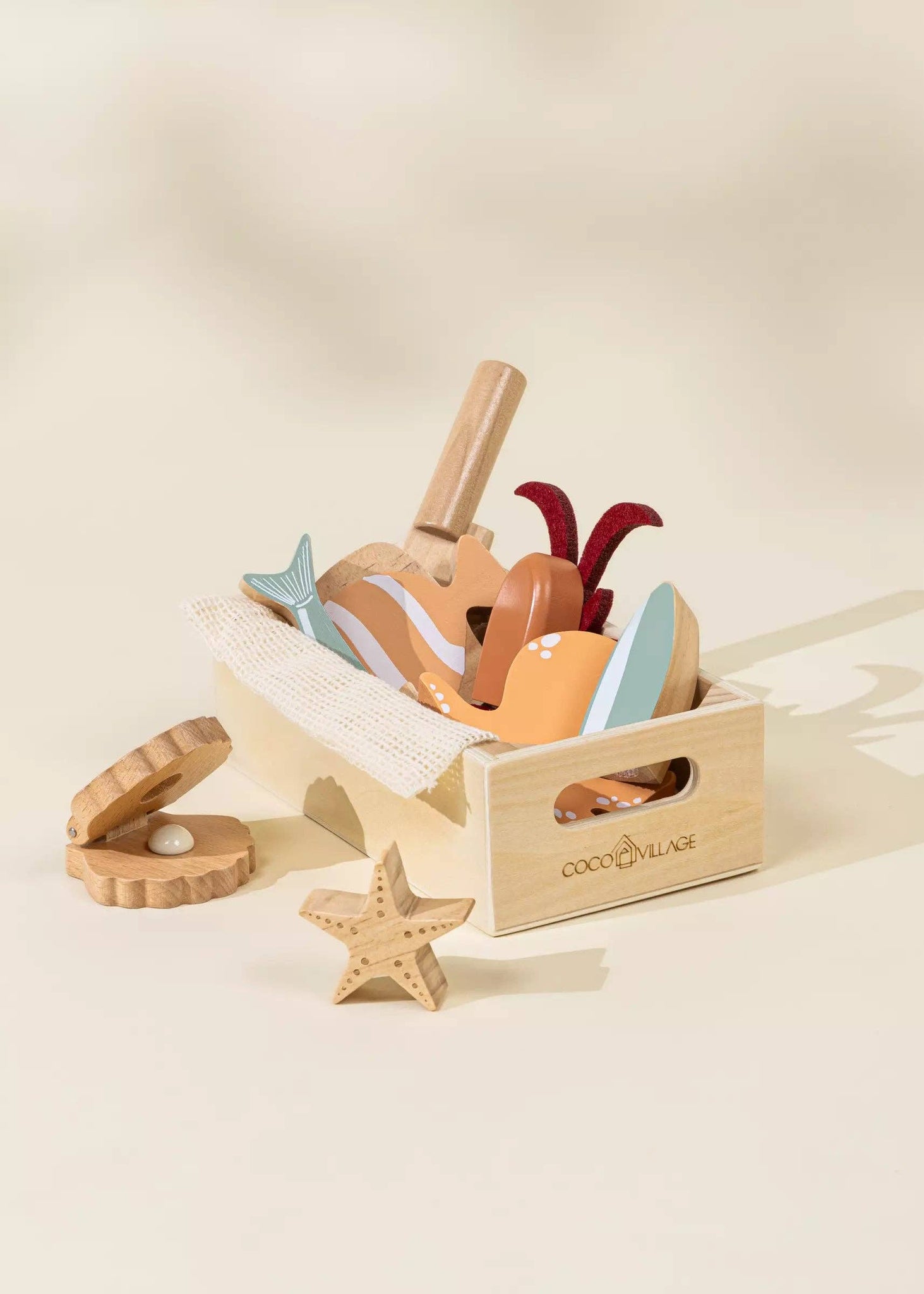 Wooden Seafood Playset