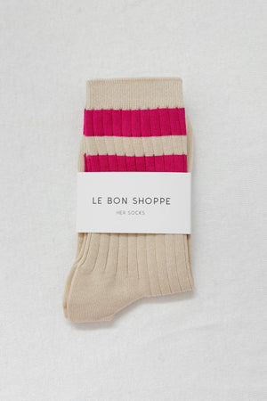 Her Socks - Varsity: Pink Stripe