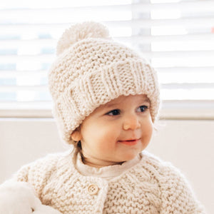 Natural Garter Stitch Beanie