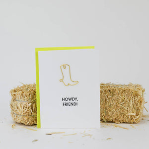 Howdy Friend - Paper Clip Letterpress Card