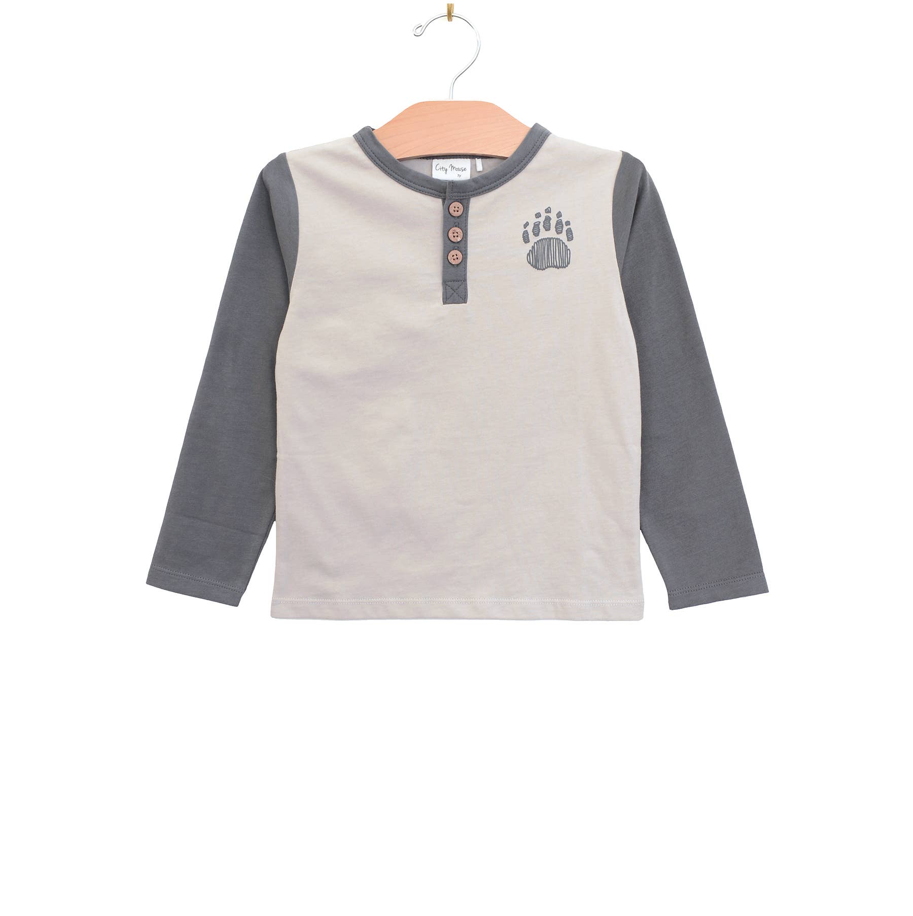 Henley Tee- Porpoise Bear Paw