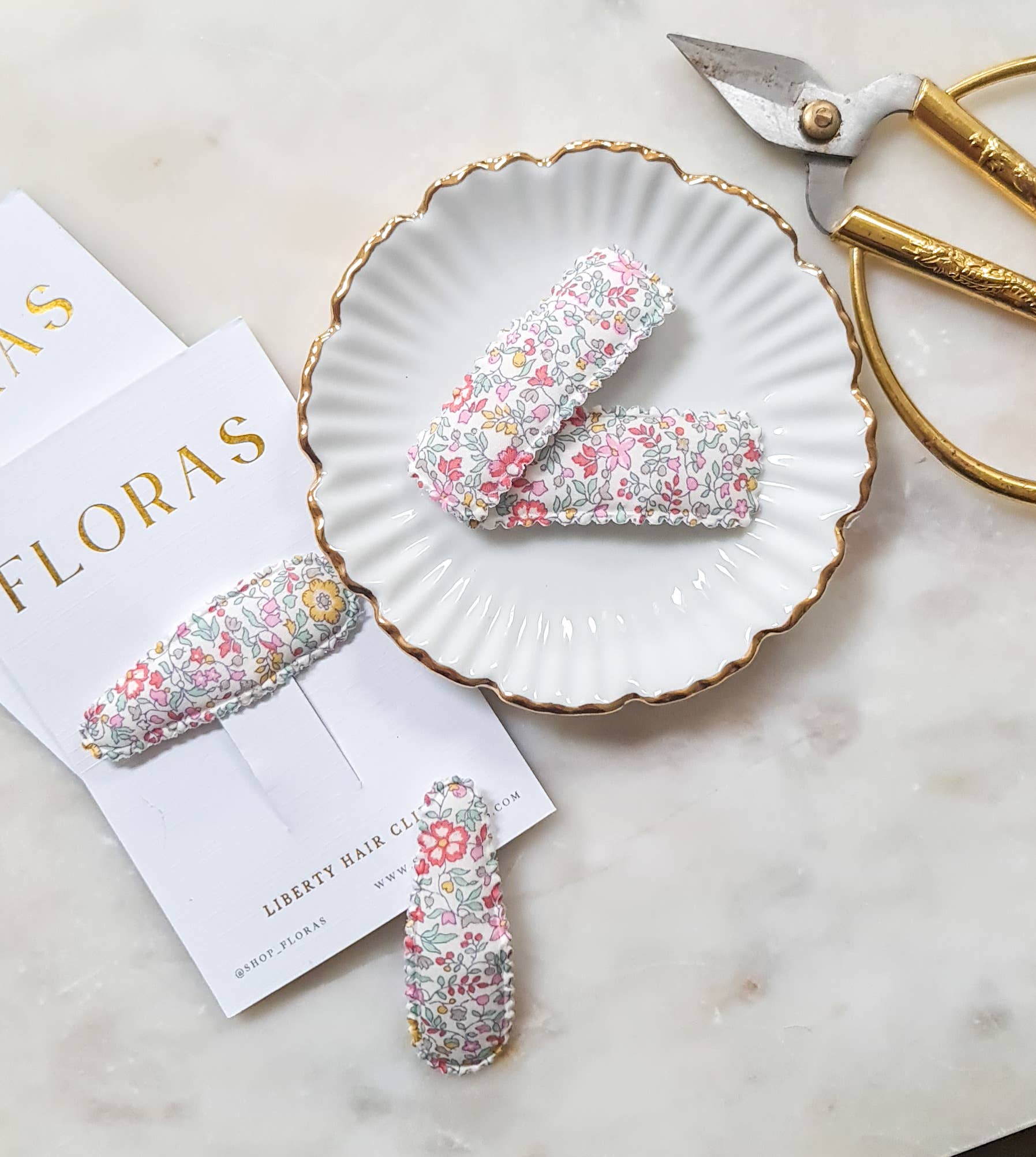 Almond Scallop Clips - Liberty Katie & Millie B