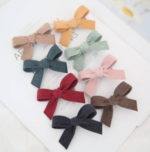 Girl Baby Corduroy bow hair clip | assorted colors