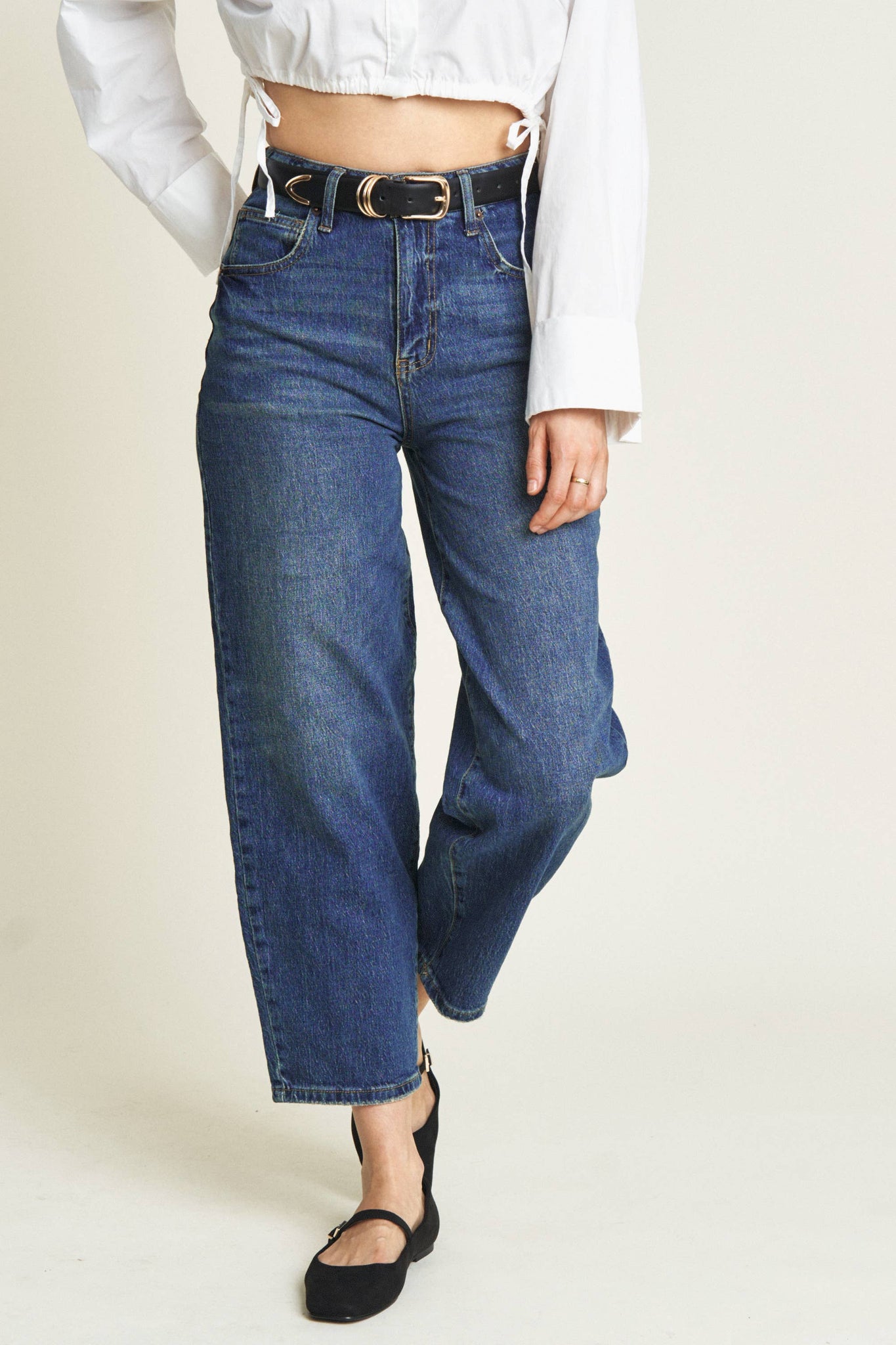 Harlow High Rise Barrel Jean, Dark Aged Vintage