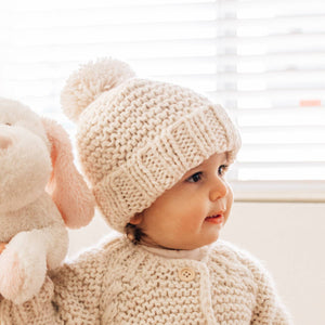 Natural Garter Stitch Beanie