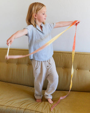 Boho Rainbow Silk & Wood Streamer - Wand for Pretend Play