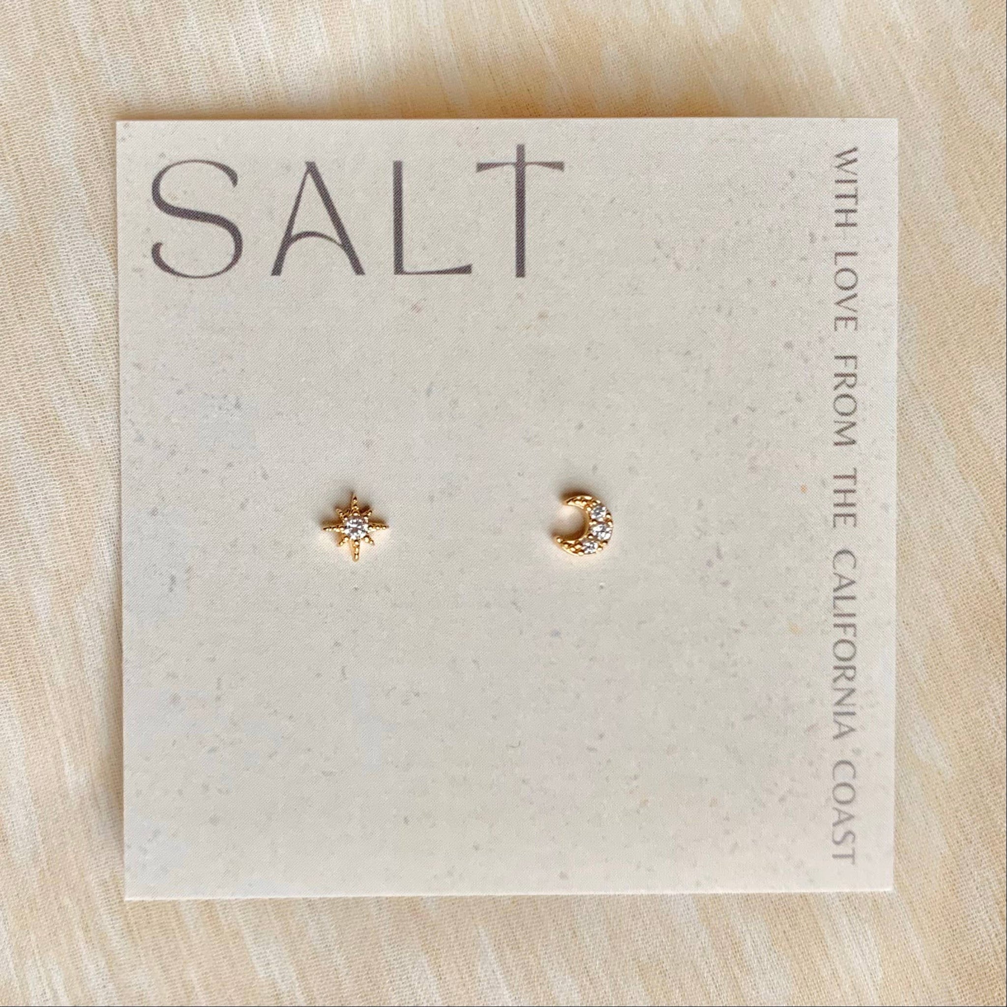 STAR & MOON STUDS | 18k gold