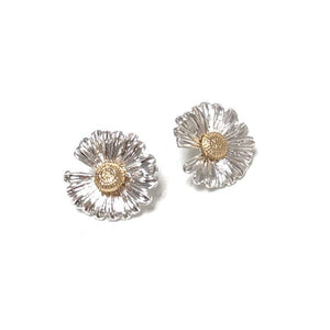 Brass Flower Plated Stud Earrings