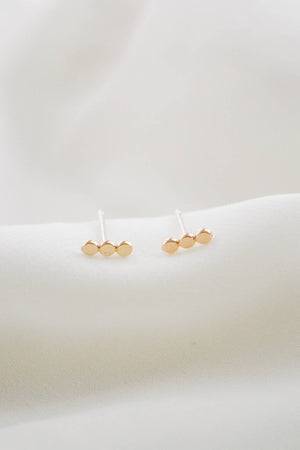 Dotted Bar Stud Earrings