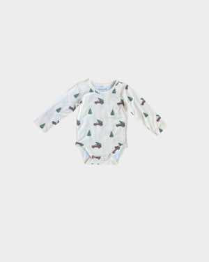 Bamboo Baby Long Sleeve Bodysuit - Christmas Truck