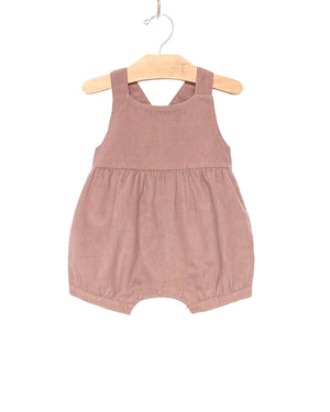 Corduroy Shortie Gathered Romper- Mauve