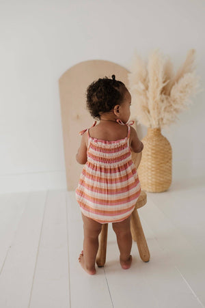 Baby Tie-Smocked Bodysuit Tropical Sage