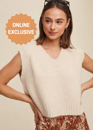 Louise Cropped Knit Vest