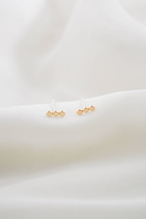 Dotted Bar Stud Earrings