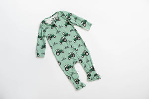 Bamboo AFC Green Tractor Baby Pajamas