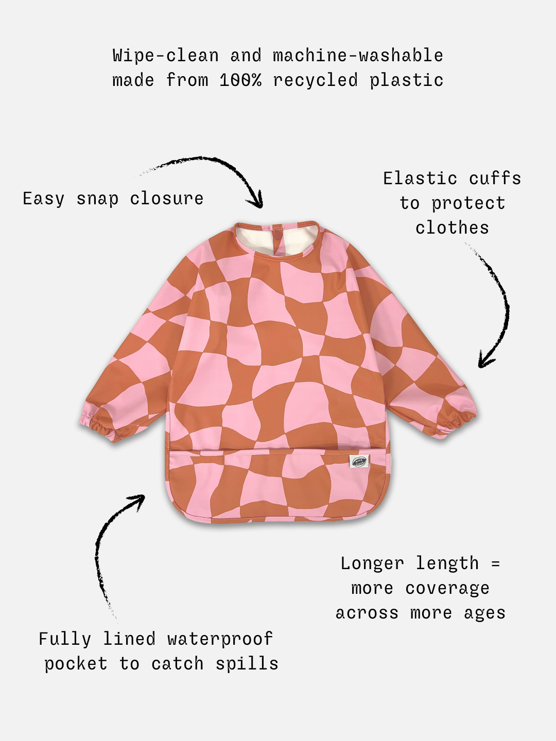 SMOCK BIB Pink Checkers