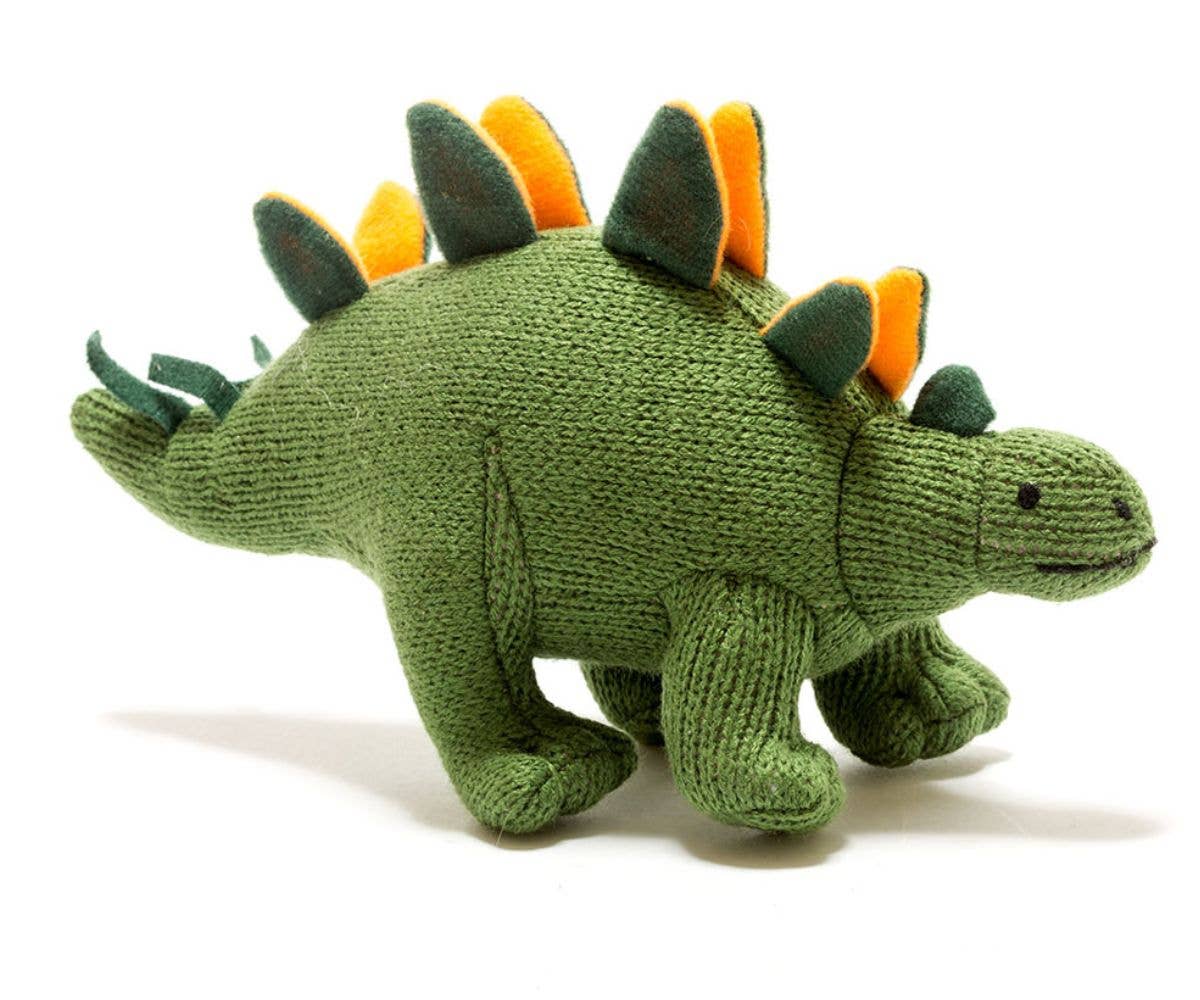 Knitted Stegosaurus Dinosaur Baby Rattle