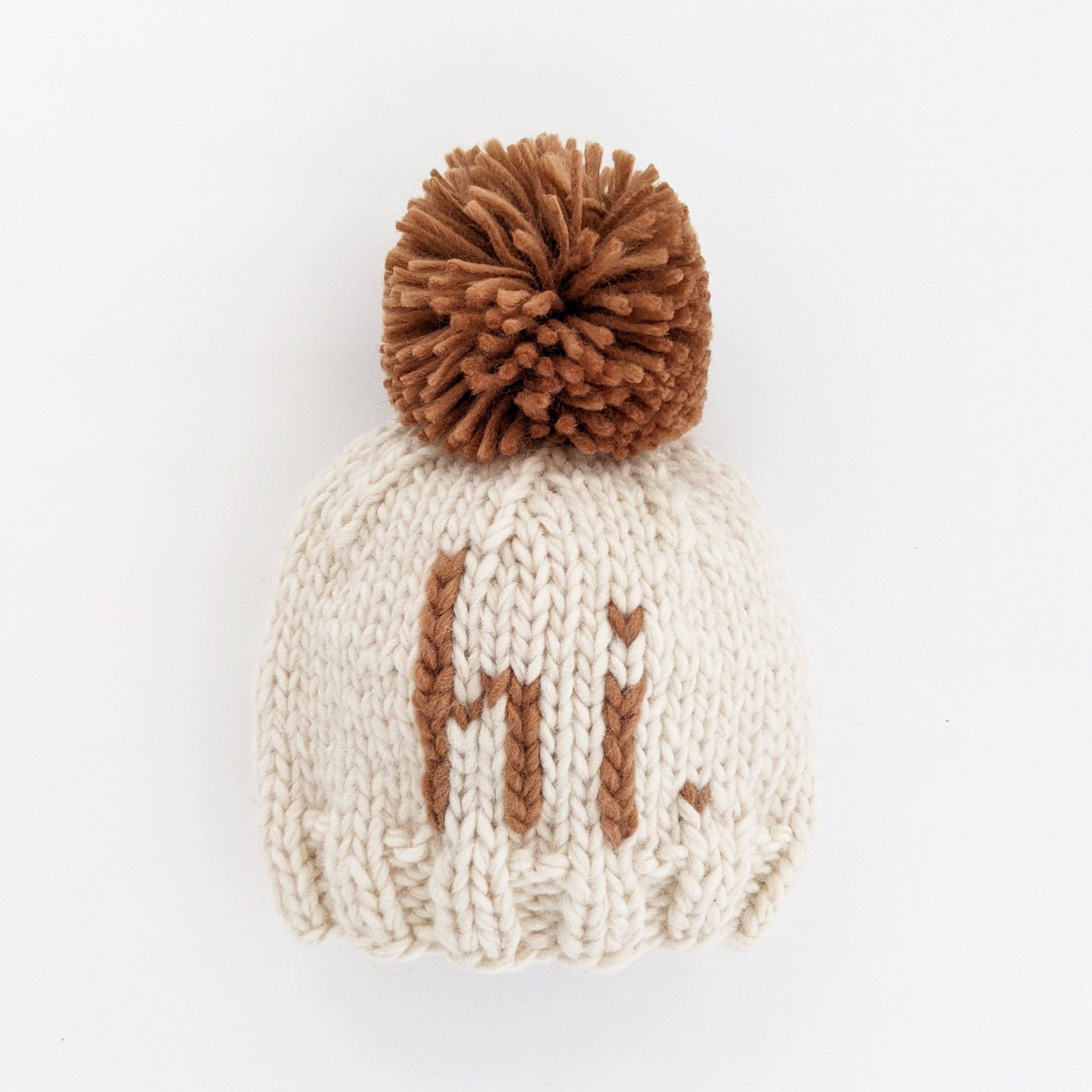 Hi. Pecan Hand Knit Beanie