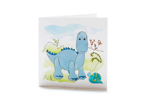 Blue Diplodocus Dinosaur Baby Rattle