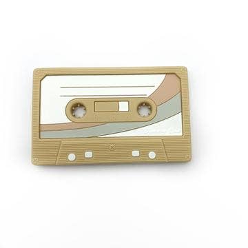 Silicone Cassette Mix Tape Teether - Tan