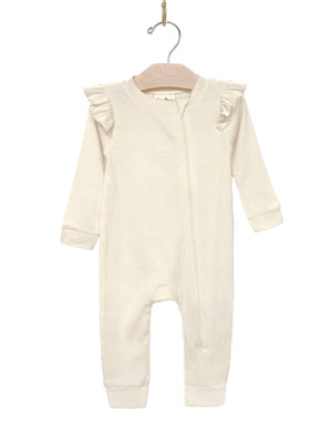 Flutter Zip Romper- Natural