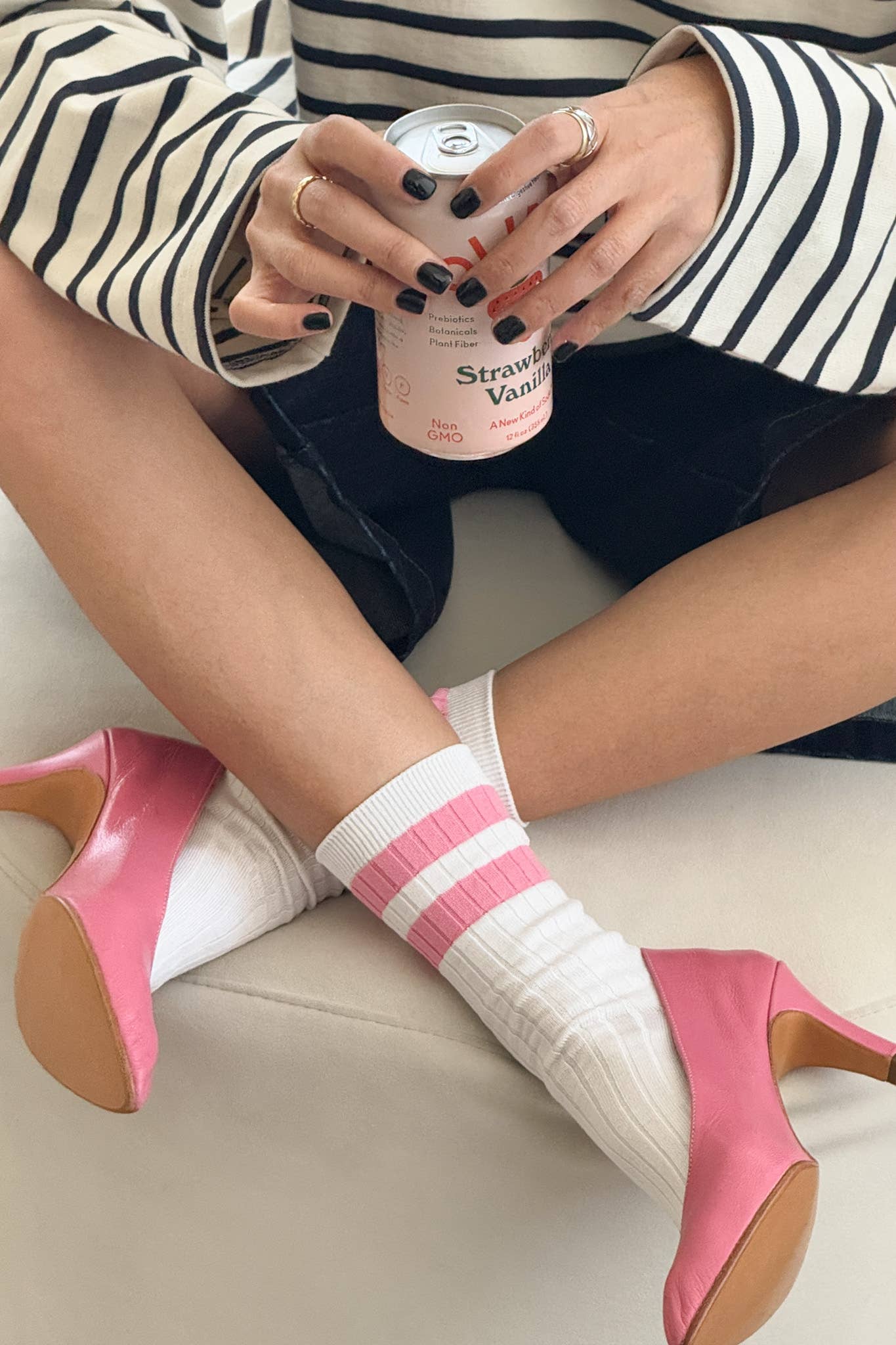 Her Socks - Varsity: Pink Stripe