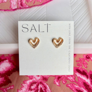 LACY HEART STUDS | 18k gold