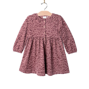 Frill Collar Dress- Fall Plum Birds