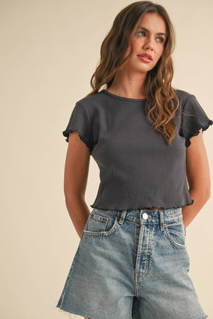 Bonnie Waffle Top Charcoal