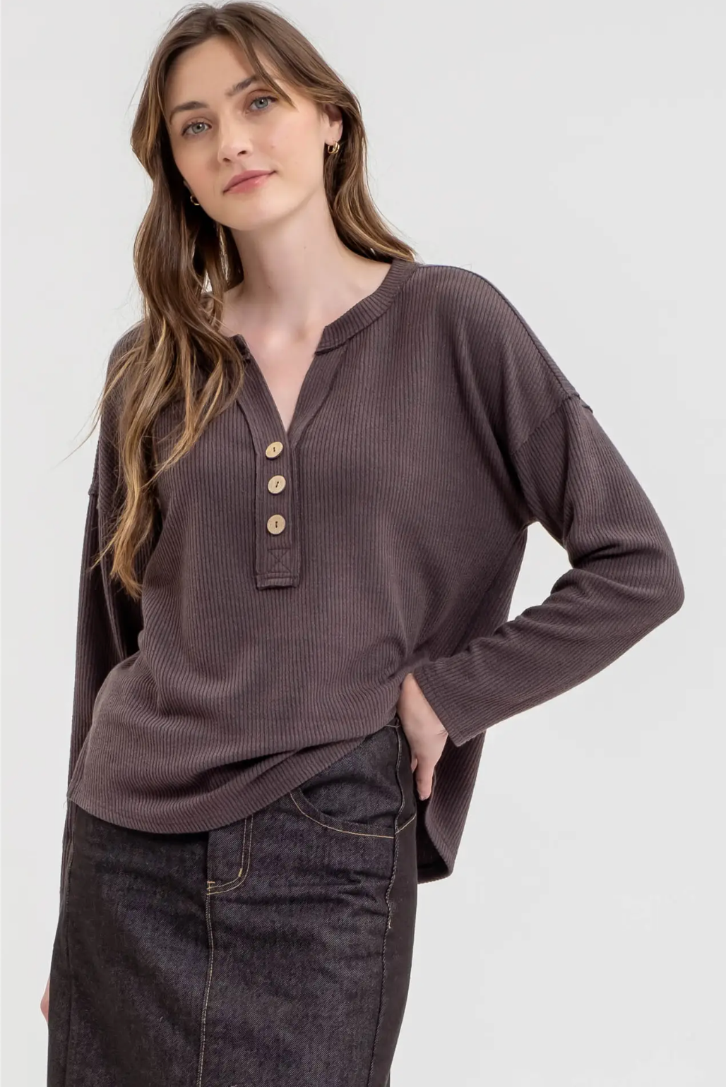 Gabby Top Charcoal