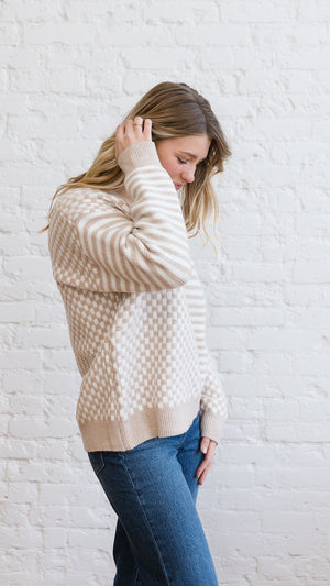 Frenchie Sweater Ivory/Taupe