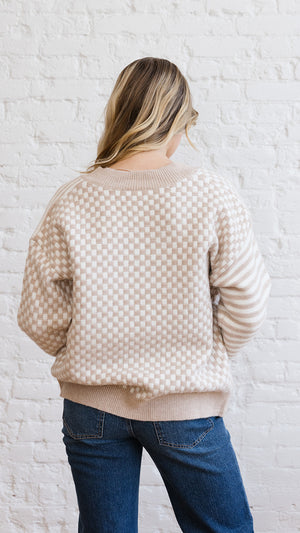 Frenchie Sweater Ivory/Taupe