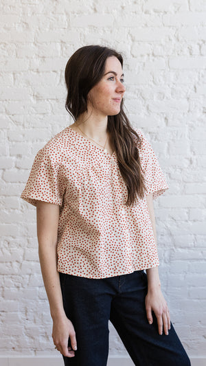 Lila Floral Top Rust