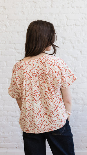 Lila Floral Top Rust