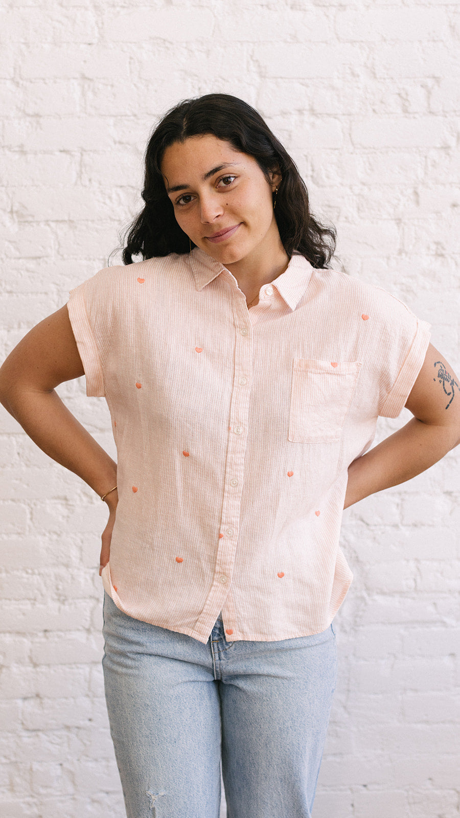 Jane Shirt Pink Hearts