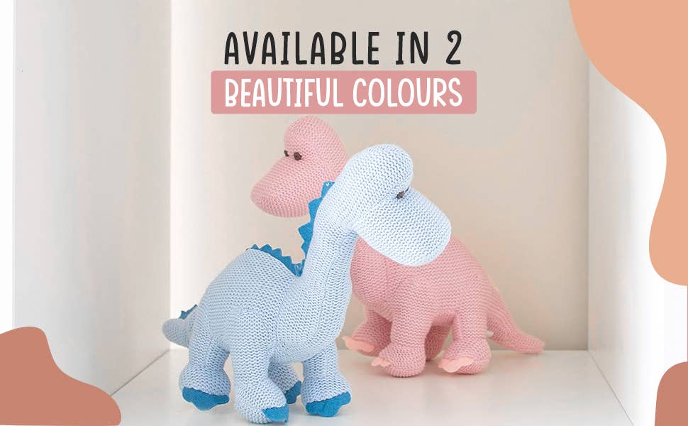 Blue Diplodocus Dinosaur Baby Rattle