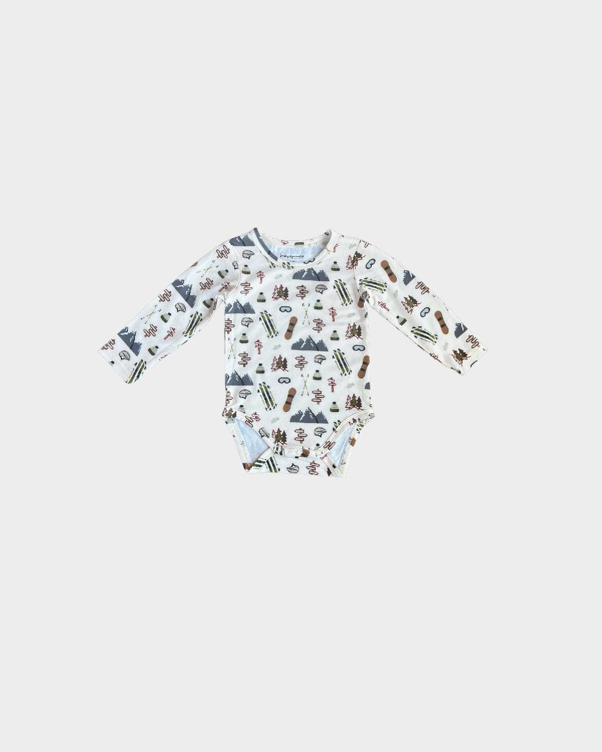 Bamboo Baby Long Sleeve Bodysuit - Winter Ski