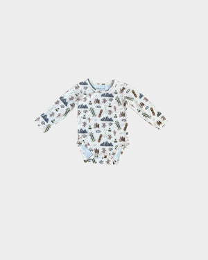 Bamboo Baby Long Sleeve Bodysuit - Winter Ski