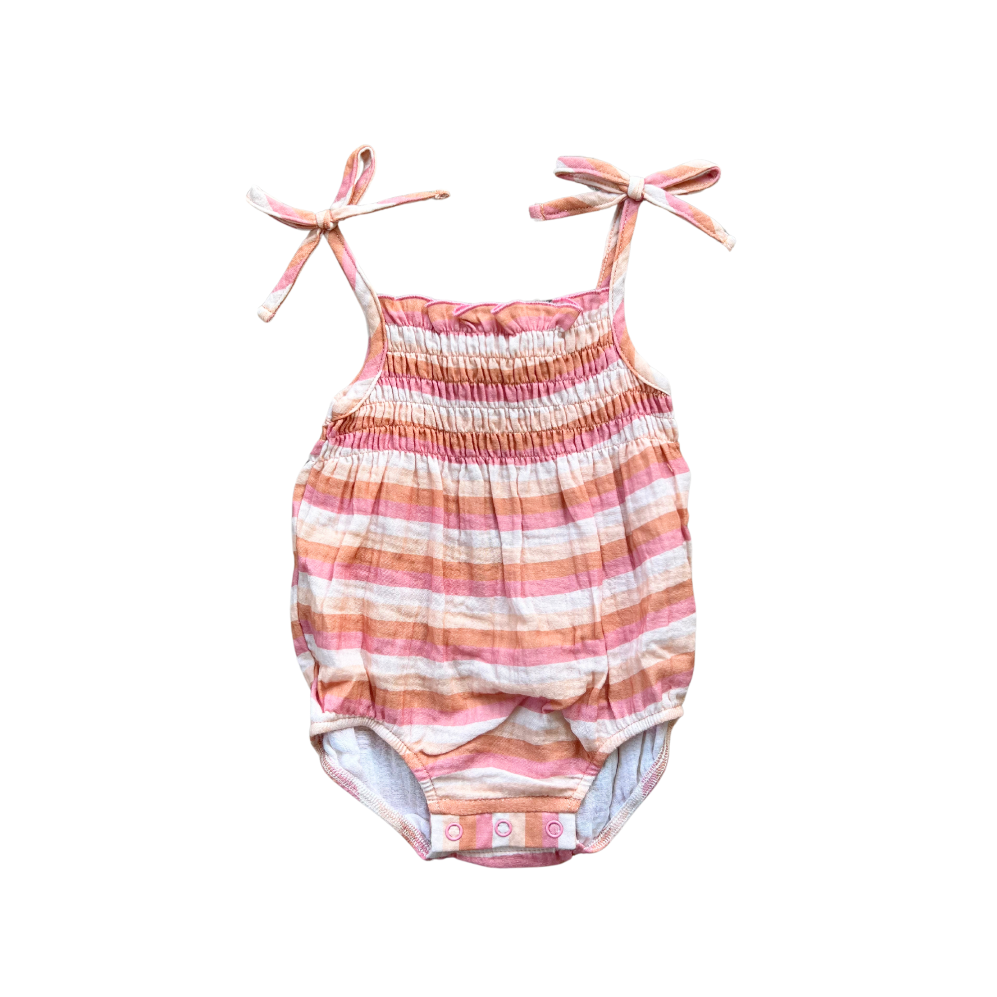 Baby Tie-Smocked Bodysuit Tropical Sage