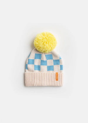 Toddler Mad Hatter Checkered Beanie - Blue