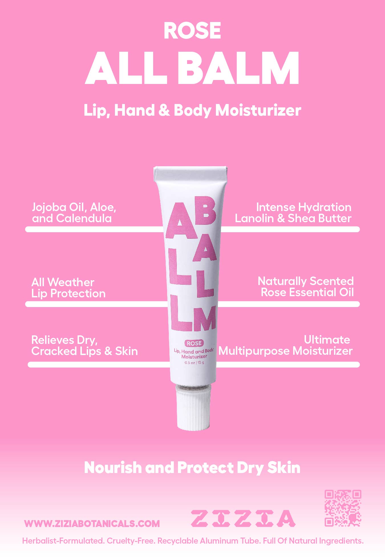 Rose All Balm-Lip Balm, Hand and Body Moisturizer