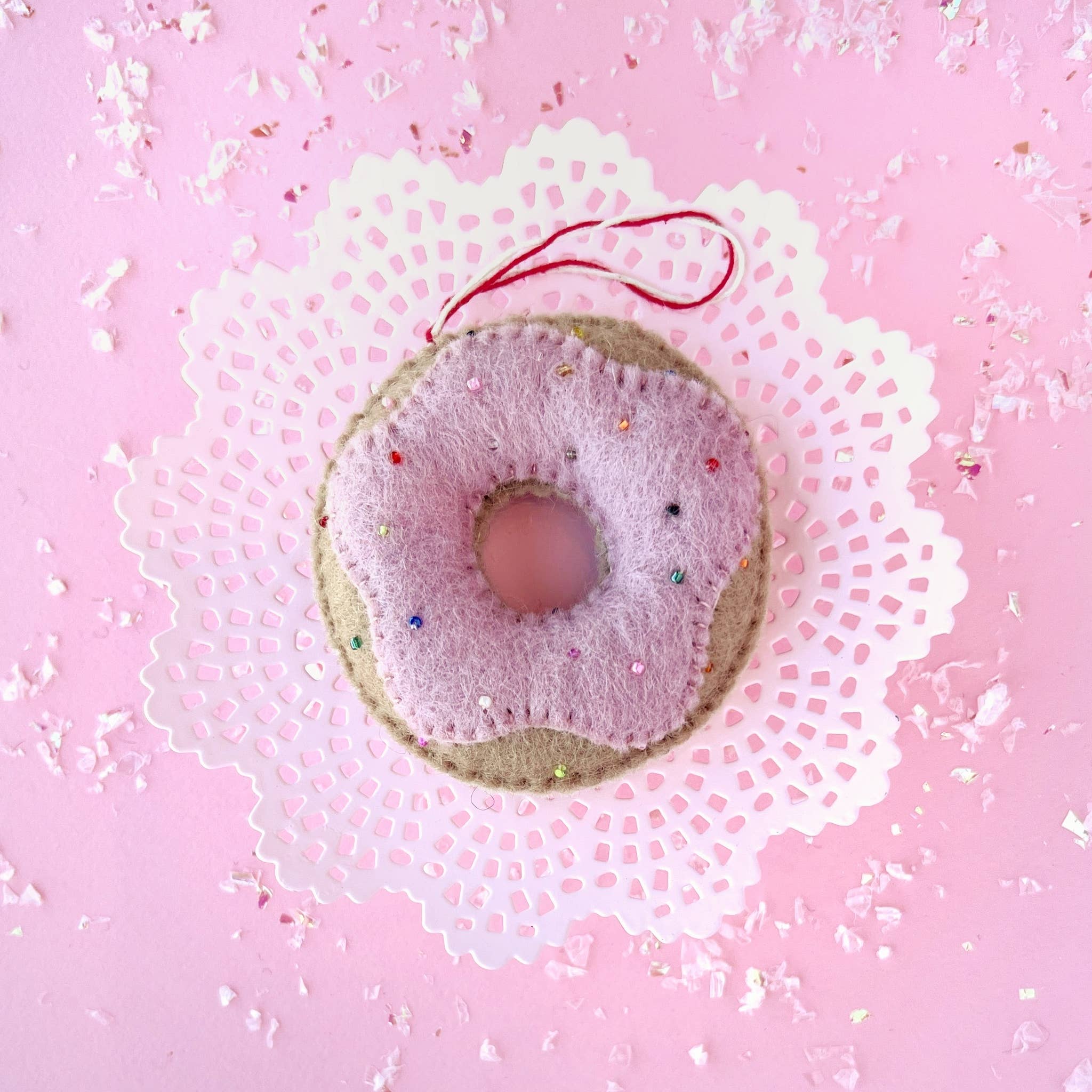 Donut Felt Wool Christmas Ornament