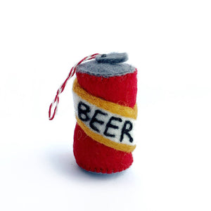 Beer Can Felt Wool Christmas Ornament