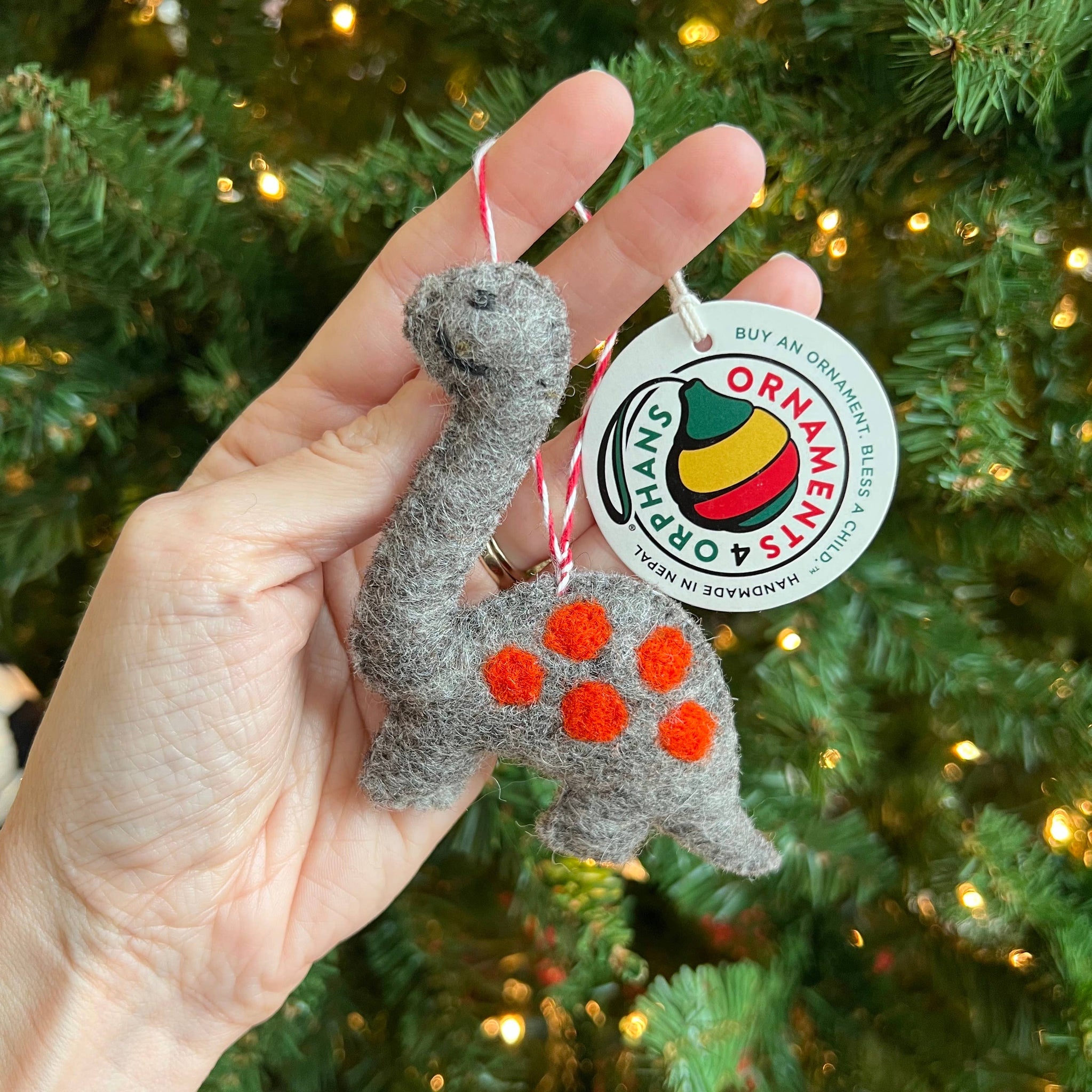 Dinosaur Felt Wool Christmas Ornament