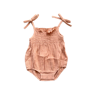 Baby Tie-Smocked Bodysuit Tropical Sage