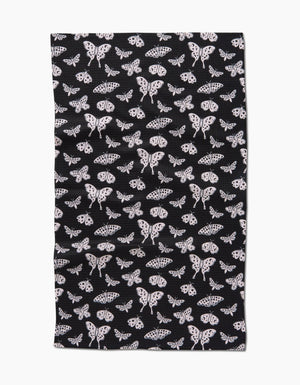 Lunar Moths Black Tea Towel