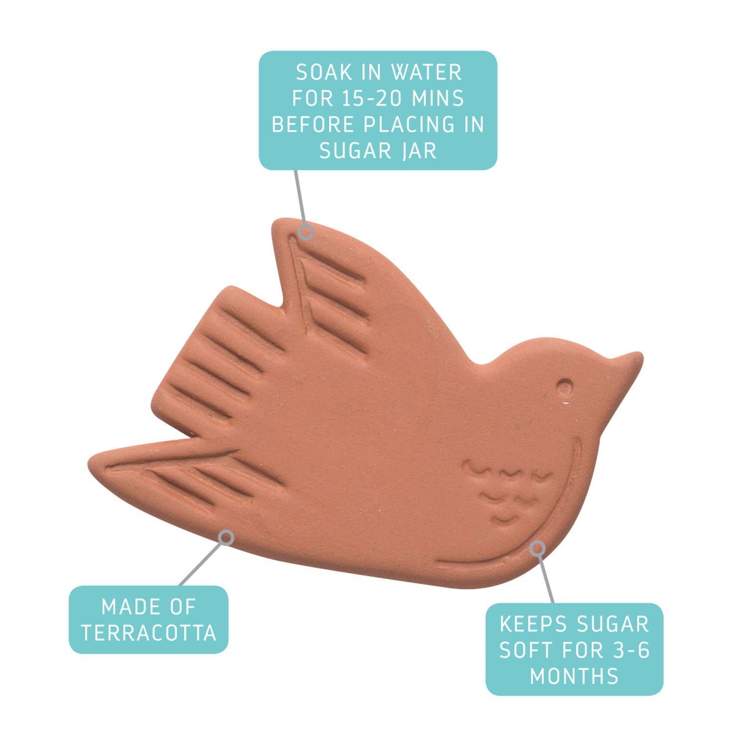 Bertie Bird Terracotta Sugar Saver