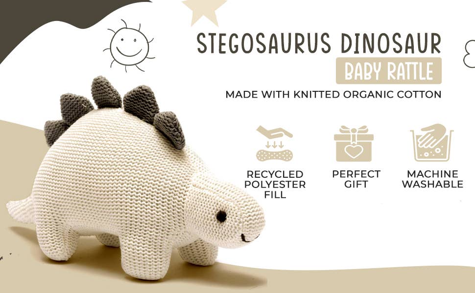 Knit Stegosaurus Dinosaur Rattle